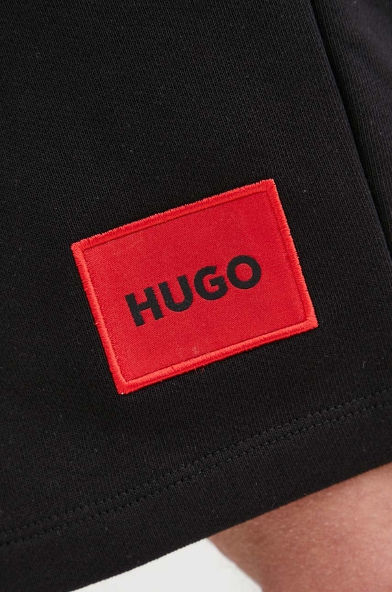 HUGO teplákové šortky pánske bavlnené Diz222 50466196 čierna