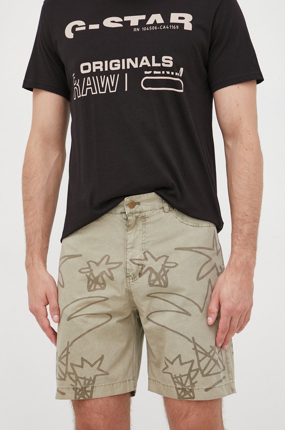 Pamučne kratke hlače Desigual Planet friendly zelena 22SMPW15