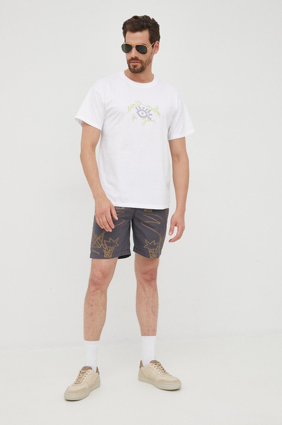 Pamučne kratke hlače Desigual 22SMPW15 siva SS22