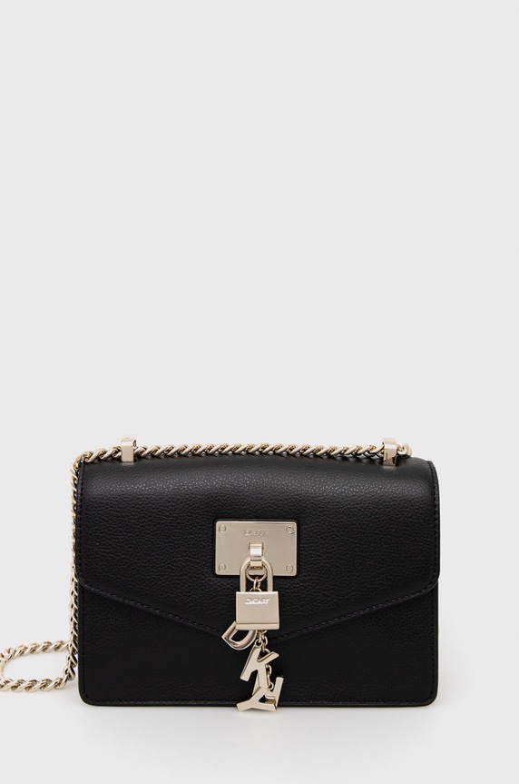 Dkny torebka skórzana skóra licowa czarny R923HC81