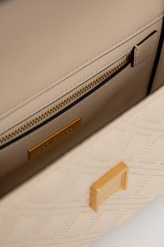 Tory Burch torebka skórzana Fleming Small 75576.122 beżowy