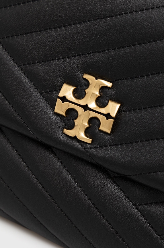 Akcesoria Tory Burch torebka skórzana Kira Chevron 90446.001 czarny