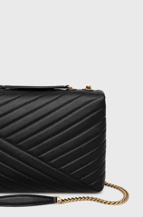 Tory Burch torebka skórzana Kira Chevron czarny 90446.001