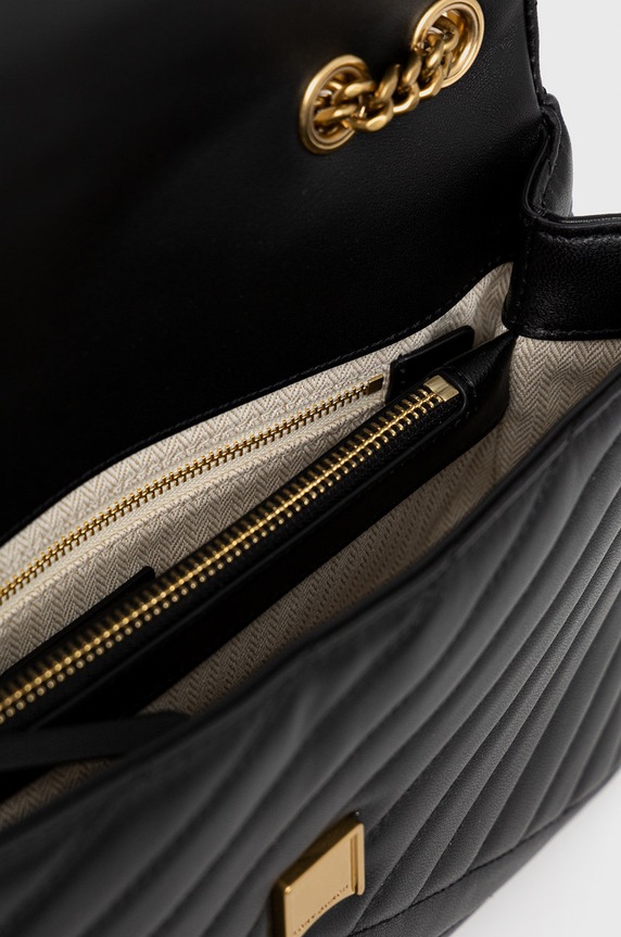 Tory Burch torebka skórzana Kira Chevron 90446.001 czarny
