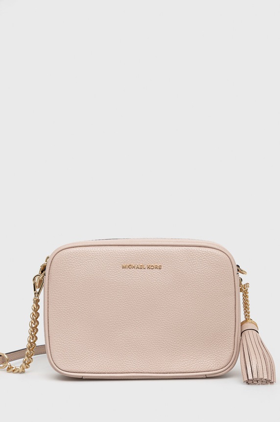 Δερμάτινη τσάντα MICHAEL Michael Kors λείο δέρμα ροζ 32F7GGNM8L