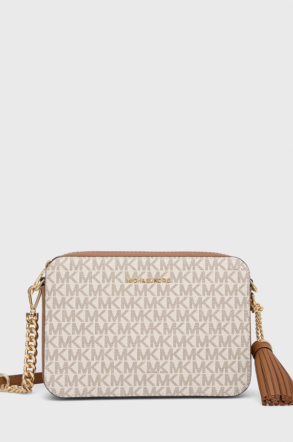 Torba MICHAEL Michael Kors imitacija zrnate kože bež 32F8GF5M2B