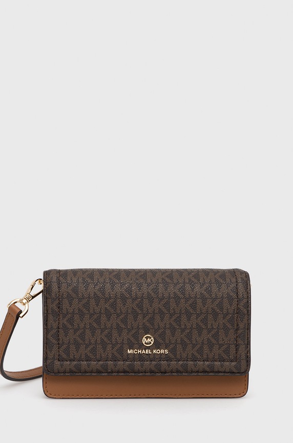 Δερμάτινη τσάντα MICHAEL Michael Kors λείο δέρμα καφέ 32S1GT9C2B