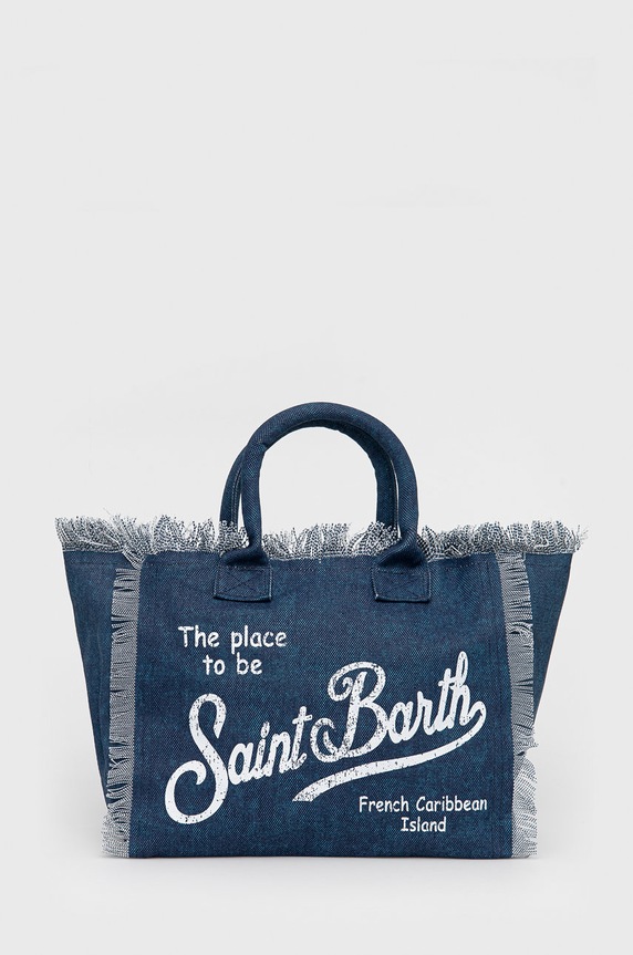 MC2 Saint Barth τσαντάκι tote γυναικείο υφασμάτινο μπλε VANI001