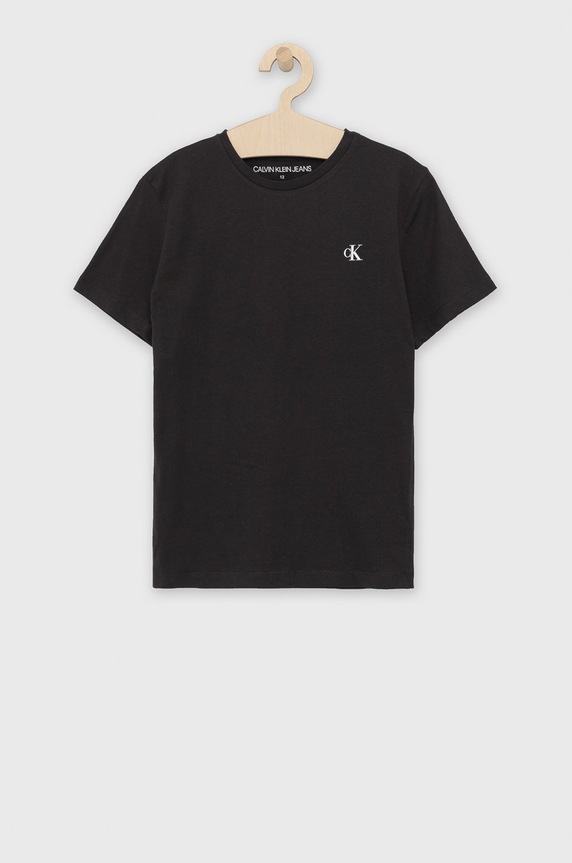 Calvin Klein Jeans gyerek pamut póló IB0IB01093.PPYY fekete SS22