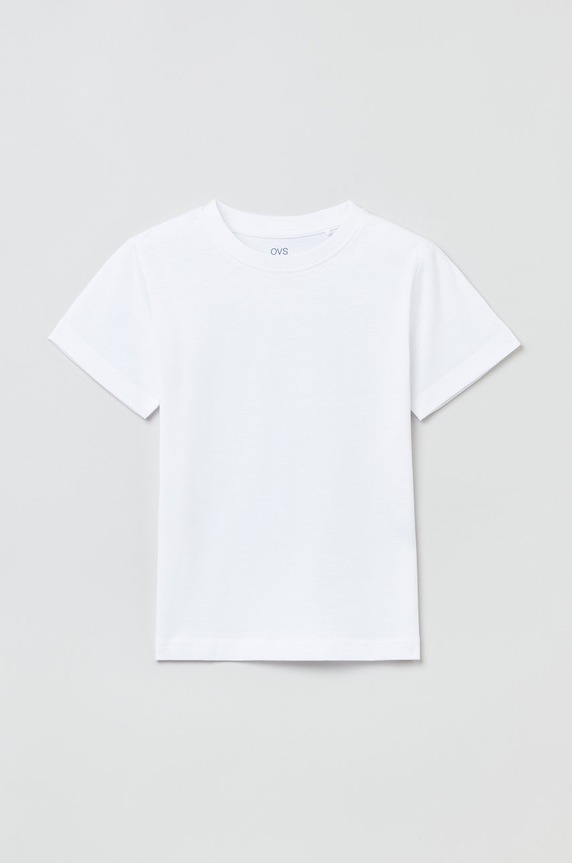 OVS t-shirt bawełniany dziecięcy bawełna biały 1401995.Boy.3.10years.O
