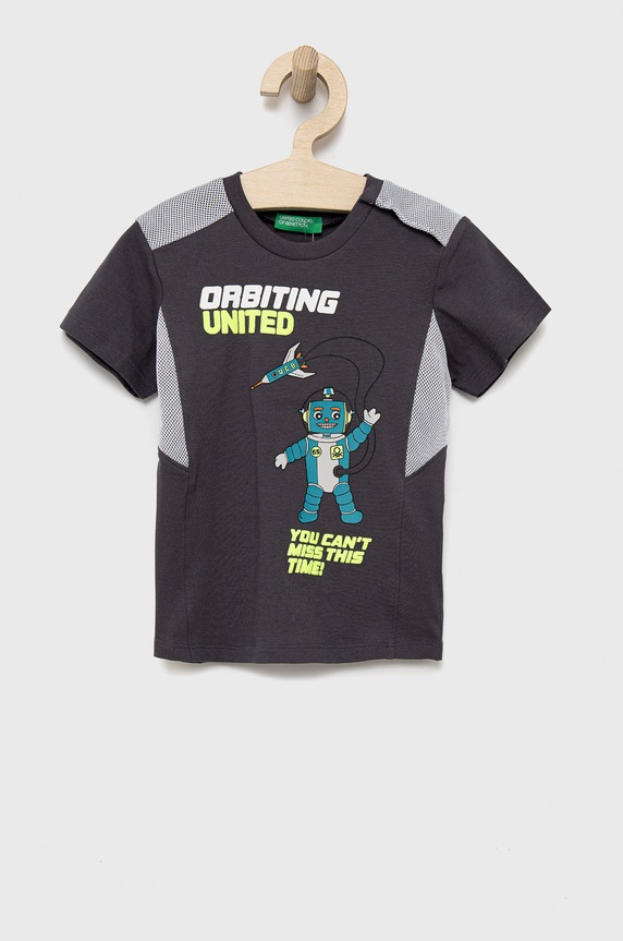 United Colors of Benetton gyerek pamut póló pamut szürke 3096G100Q.P