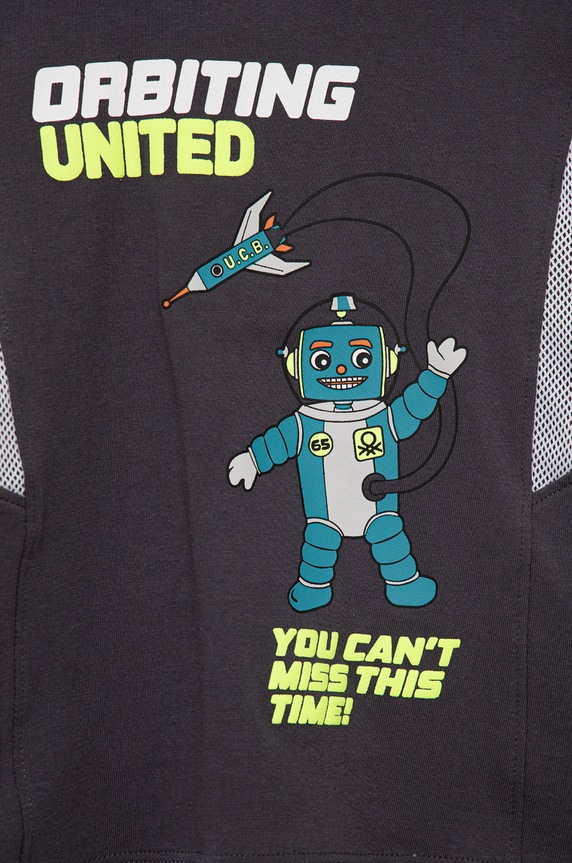 Fiú United Colors of Benetton gyerek pamut póló 3096G100Q.P szürke