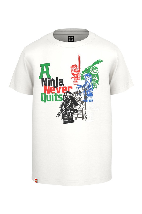 Lego t-shirt bawełniany dziecięcy nadruk biały 12010481