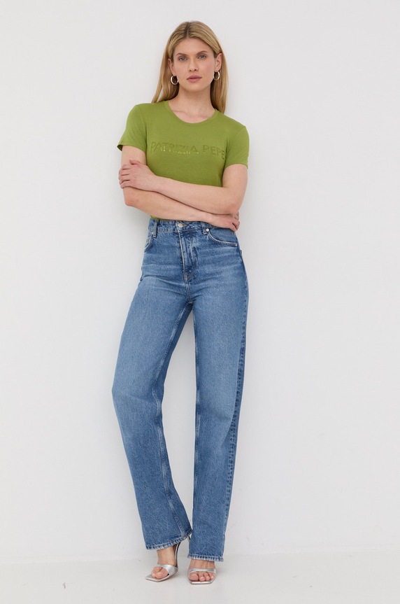 Patrizia Pepe t-shirt aplikacja zielony 8M1419.J013