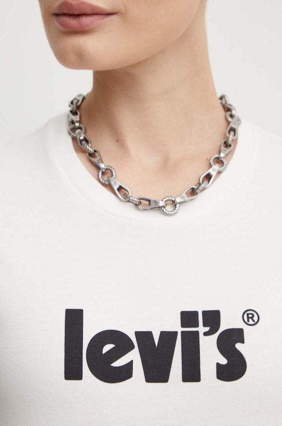 Bavlněné tričko Levi's 17369.1755 bílá