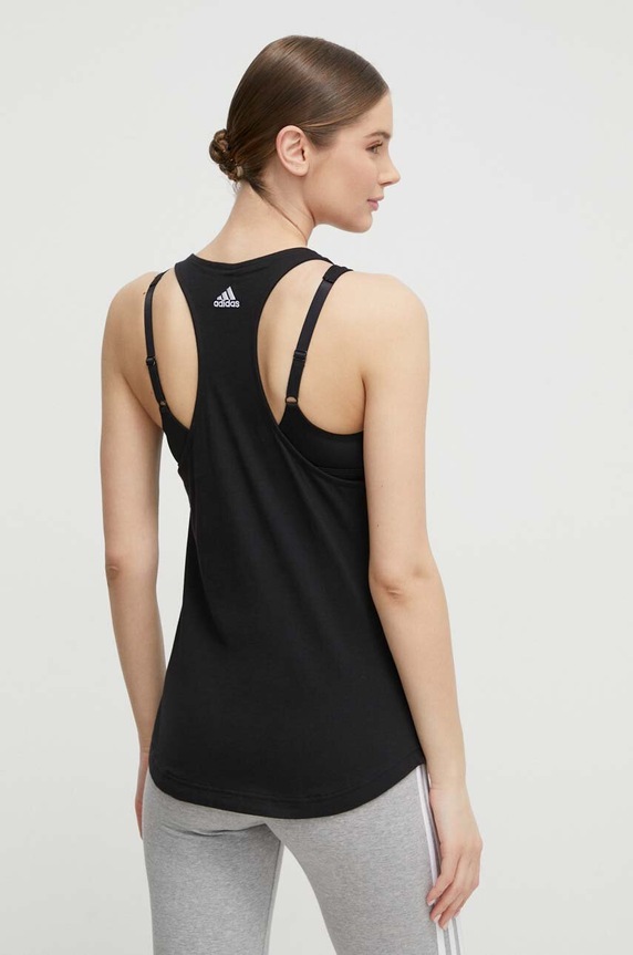 Ρούχα Βαμβακερό Top adidas GL0566 GL0566 μαύρο
