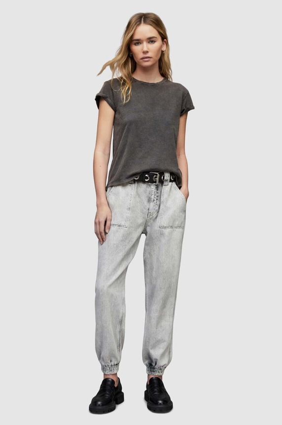 AllSaints T-shirt bawełniany ANNA TEE WM275S szary