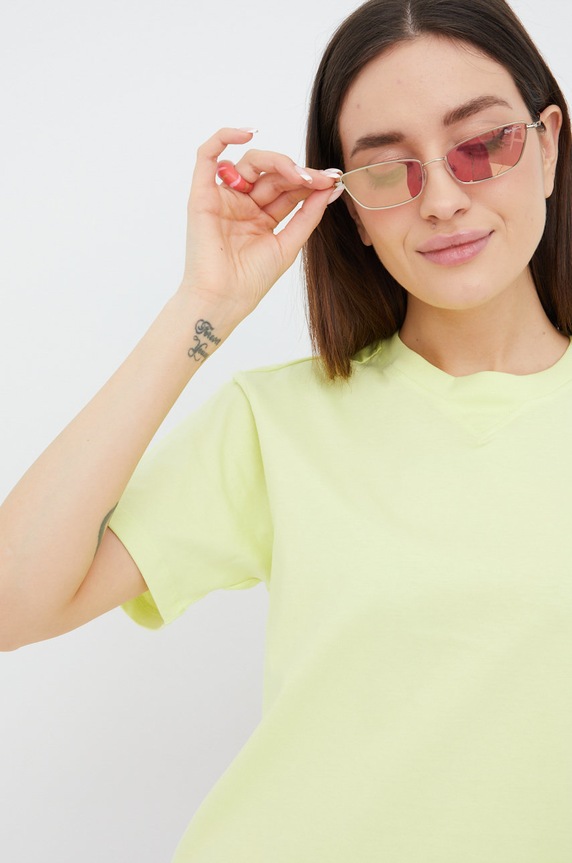 adidas Originals pamut póló Trefoil Moments HE6891 zöld HE6891