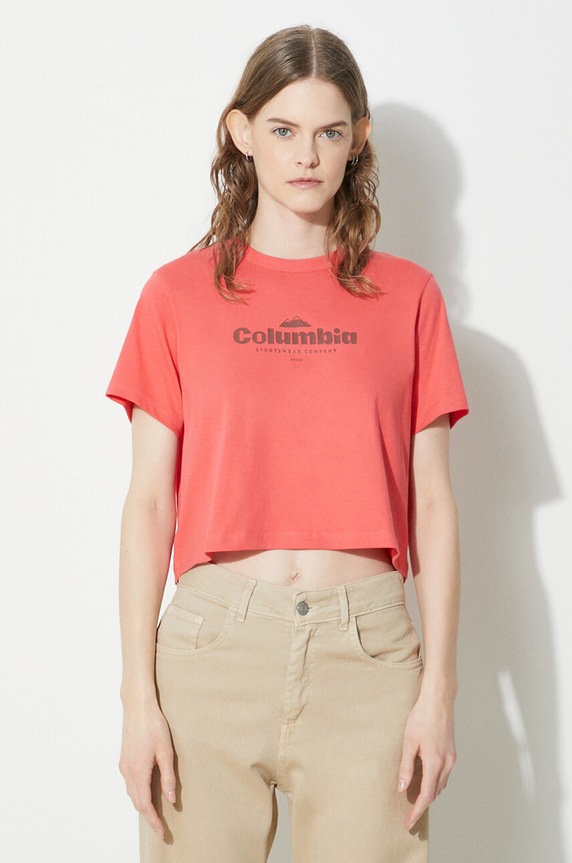 Columbia t-shirt bawełniany North Cascades nadruk czerwony 1930051