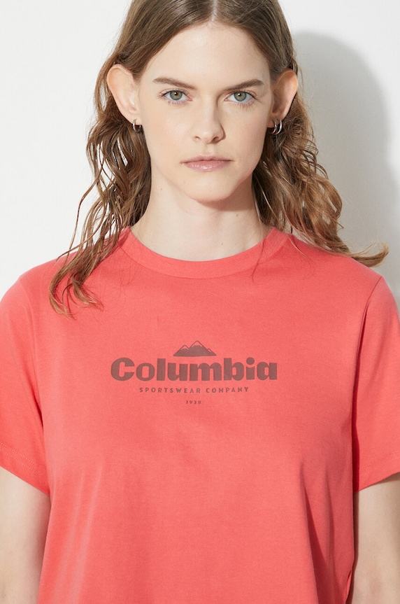 Columbia t-shirt bawełniany North Cascades 1930051 czerwony