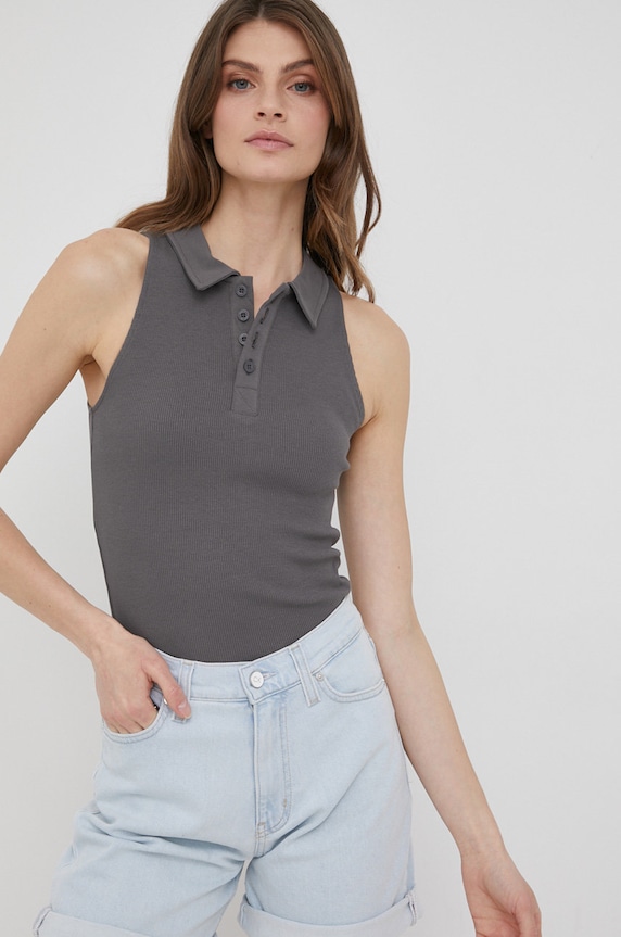 Dr. Denim top bawełna szary 2221103B3.B35