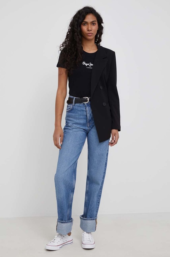 Majica kratkih rukava Pepe Jeans New Virginia Ss N PL505202.999 crna SS22