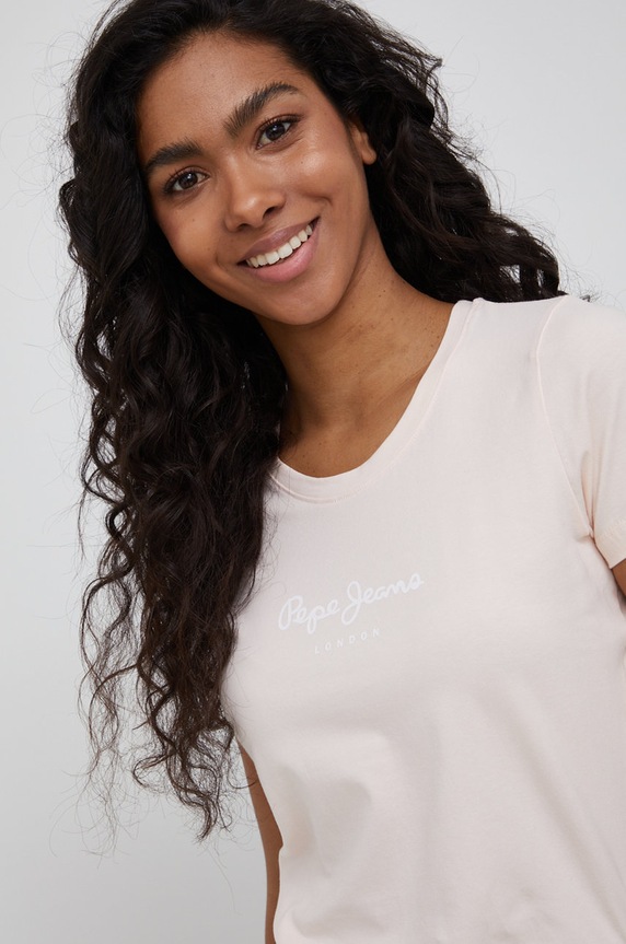 Pepe Jeans tricou New Virginia Ss N roz PL505202.315