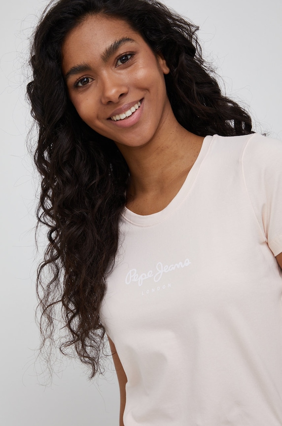 Pepe Jeans tricou New Virginia Ss N roz PL505202.315