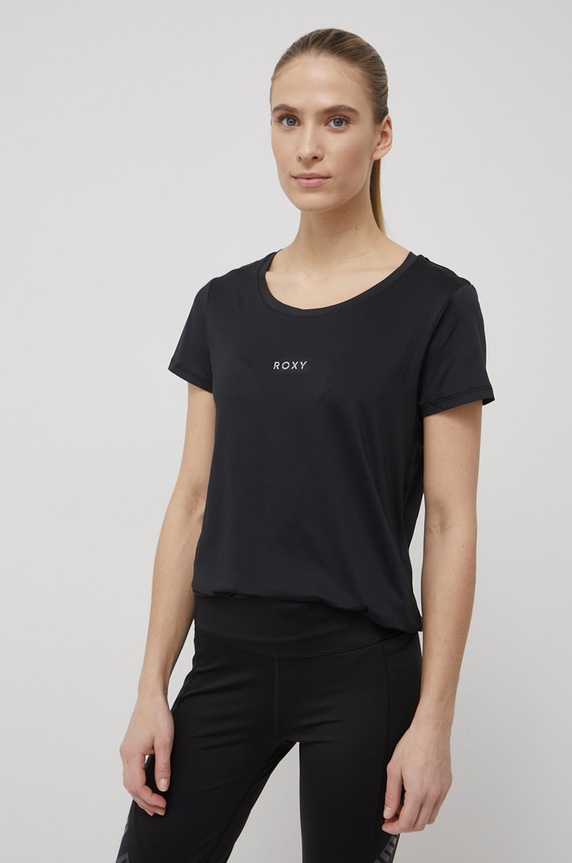 Tričko Roxy s elastanom čierna ERJKT03877
