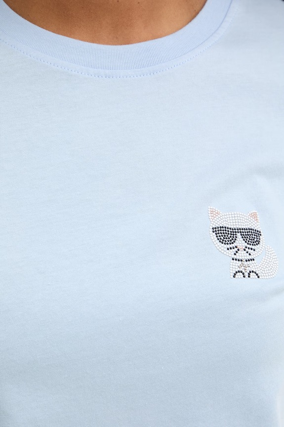 Karl Lagerfeld tricou din bumbac Ikonik Mini Choupette Rs Tee 216W1730.51 albastru