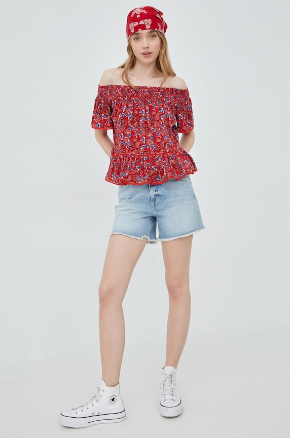 Superdry bluzka W6011292A.6XA czerwony SS22
