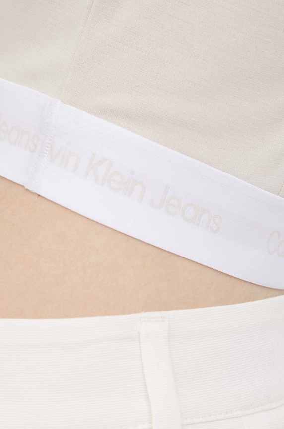 Calvin Klein Jeans top J20J218278.PPYY beżowy J20J218278.PPYY