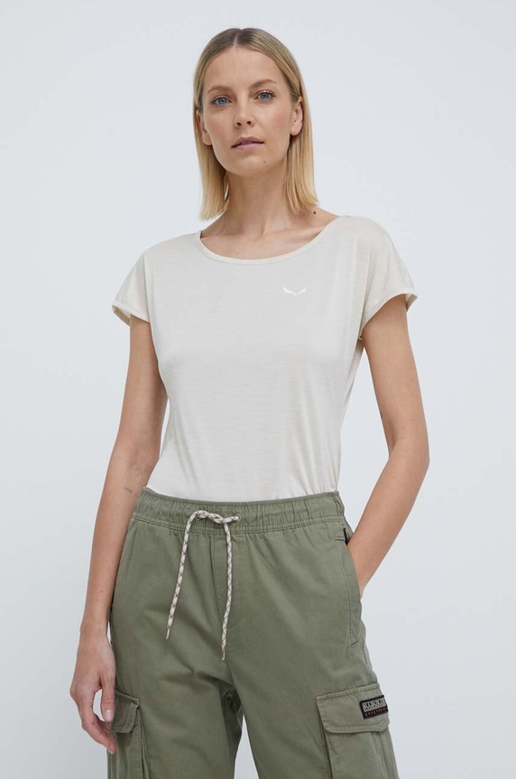 Salewa t-shirt sportowy Puez Melange Dry 00.0000026538 beżowy SS26