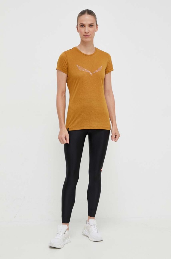 Salewa sportos póló Solidlogo 00.0000027019 barna SS26