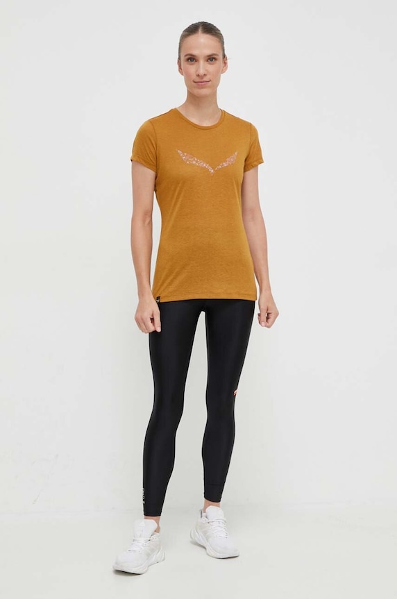 Salewa sportos póló Solidlogo 00.0000027019 barna SS26