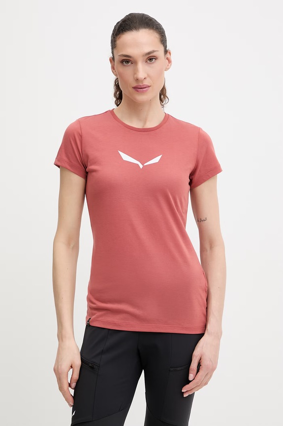 Sportovní triko Salewa Solidlogo potisk oranžová 00.0000027019