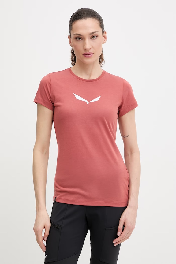 Sportovní triko Salewa Solidlogo potisk oranžová 00.0000027019