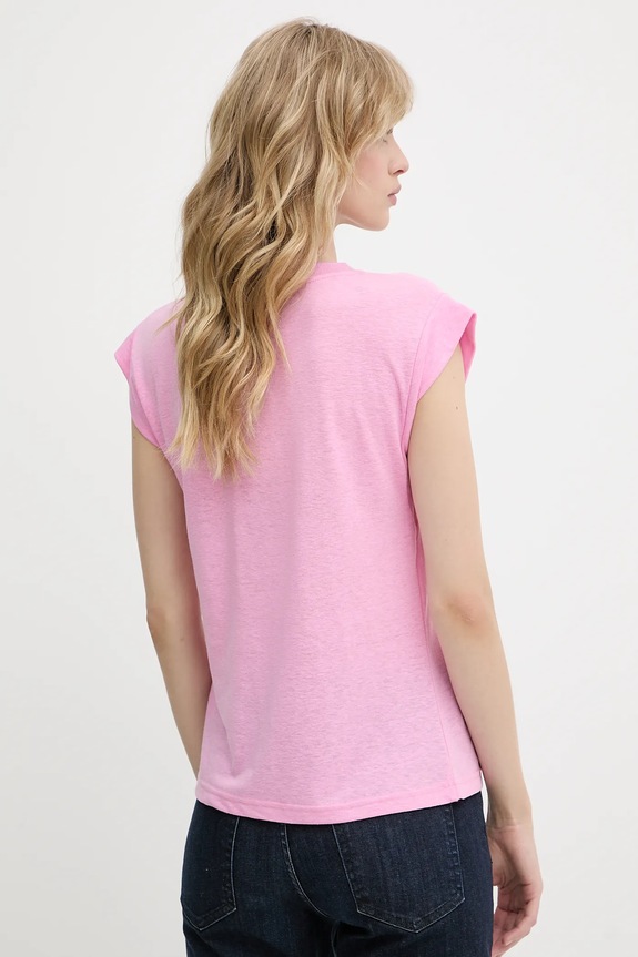 Abbigliamento Morgan maglietta in lino 221.DAME rosa