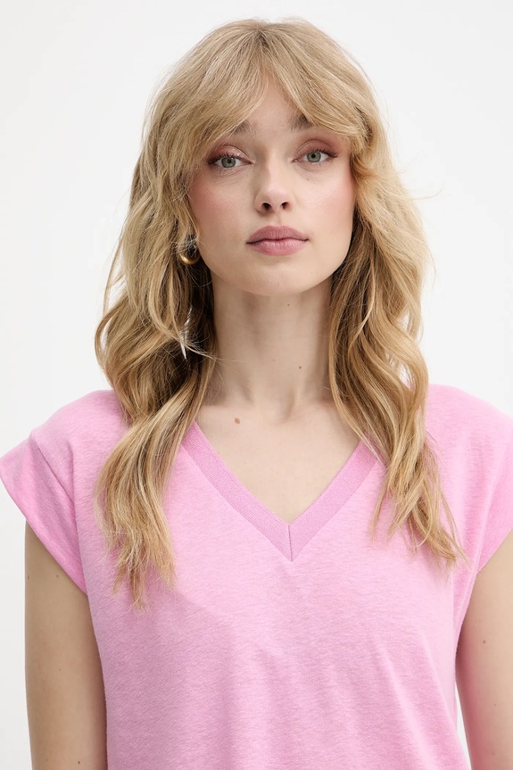 Morgan maglietta in lino rosa 221.DAME