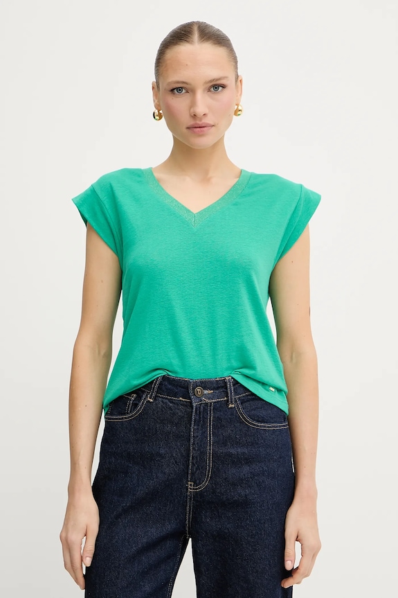 Morgan t-shirt lniany zielony 221.DAME