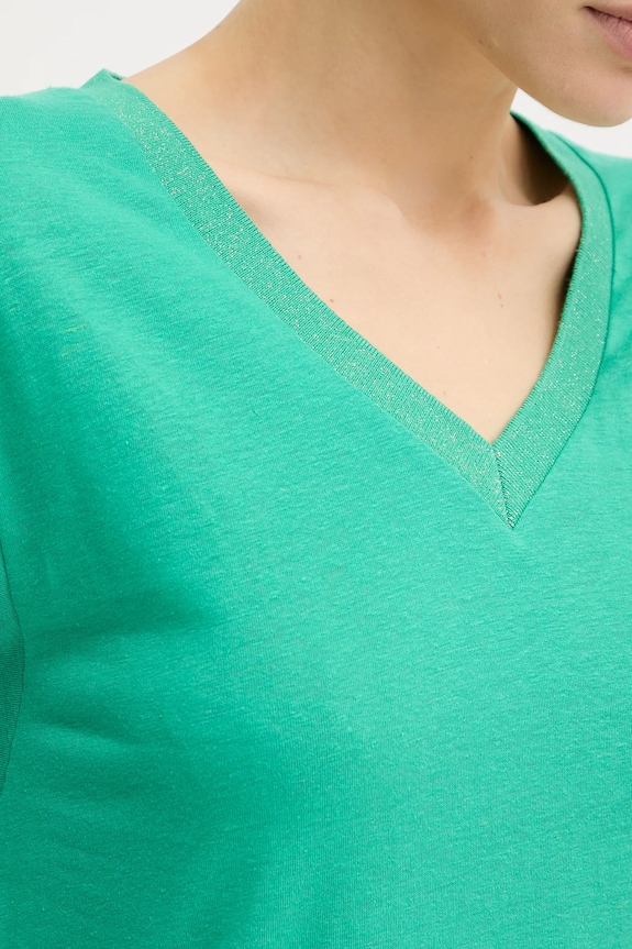 Morgan t-shirt lniany 221.DAME zielony