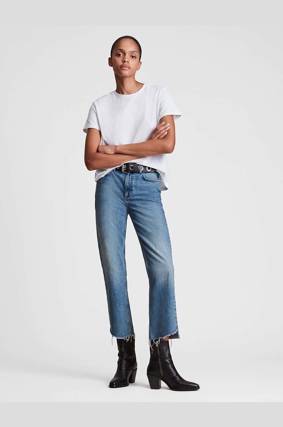 Oblačila AllSaints bombažna majica WM248W bela