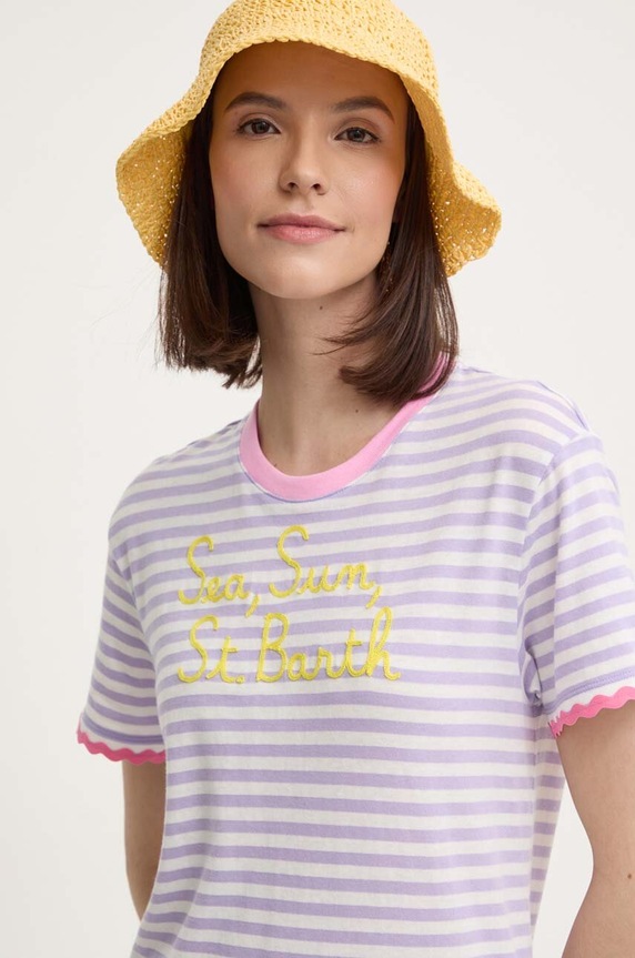 MC2 Saint Barth t-shirt bawełniany regular fioletowy EMI0001