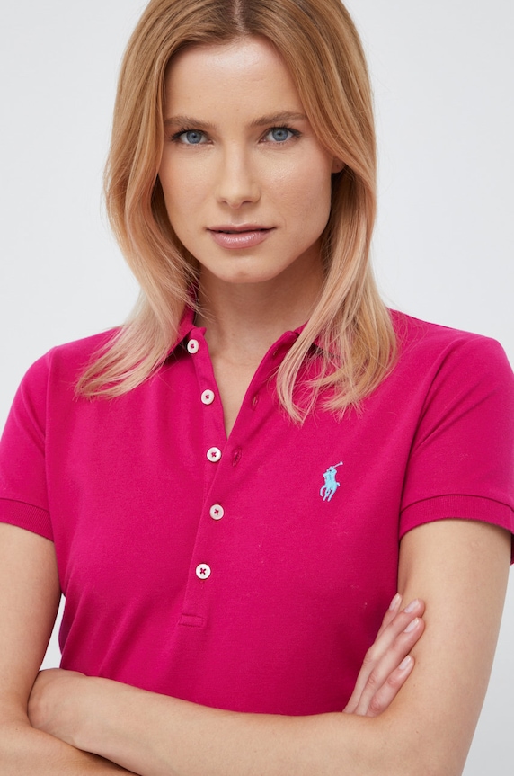 Polo Ralph Lauren tricou slim roz 211870245034