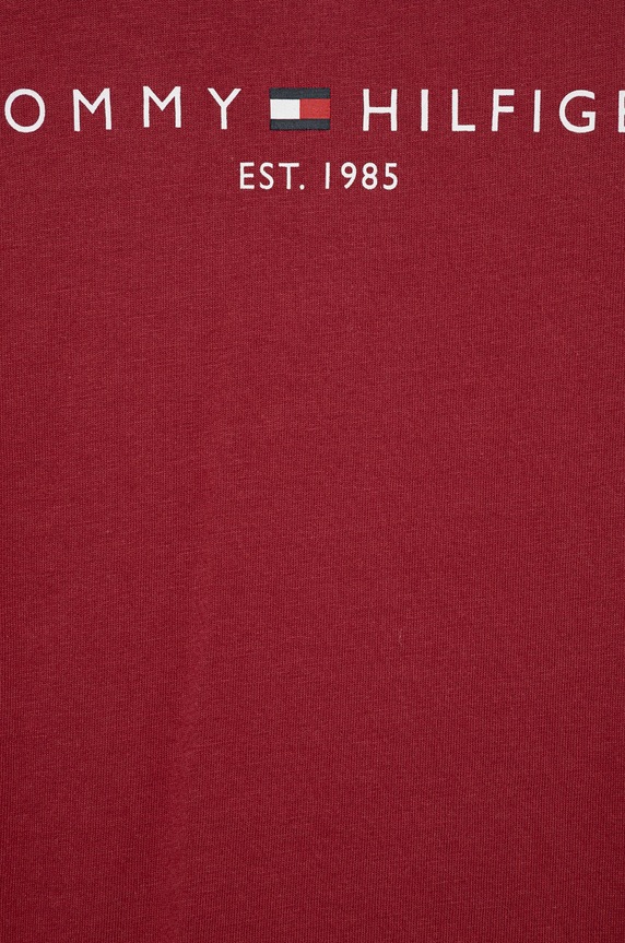 Dziewczynka Tommy Hilfiger t-shirt bawełniany dziecięcy KG0KG05242.PPYY bordowy