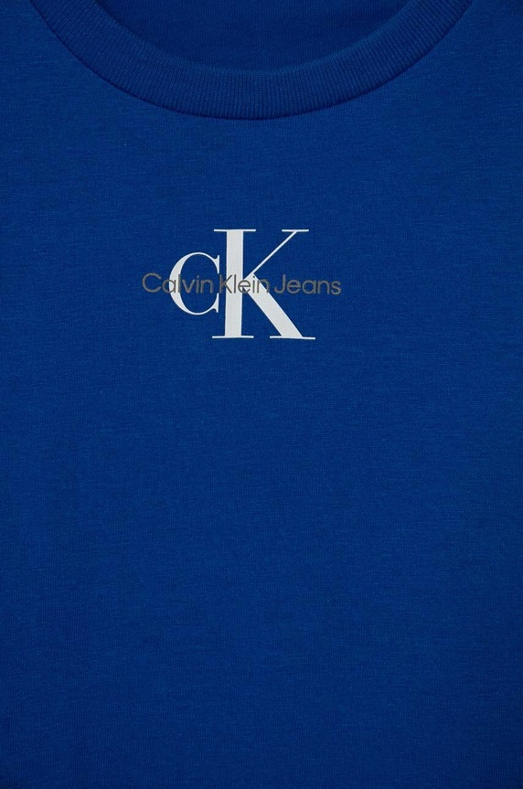 Момиче Детска памучна тениска Calvin Klein Jeans IG0IG01470.PPYY син