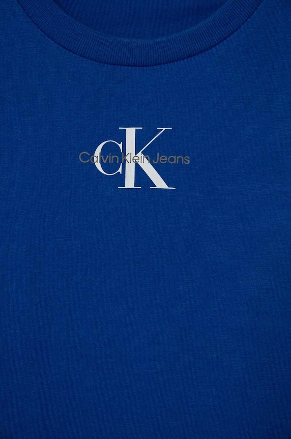 Момиче Детска памучна тениска Calvin Klein Jeans IG0IG01470.PPYY син