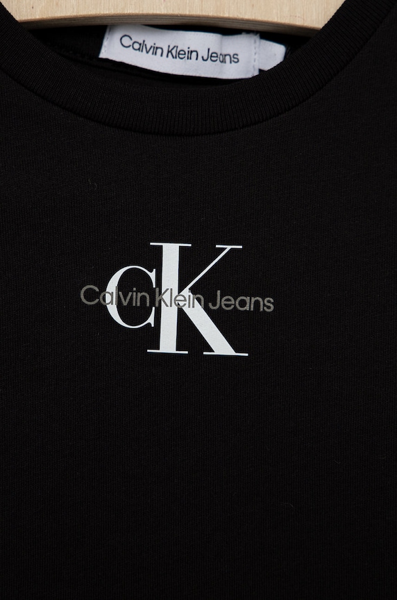 Dziewczynka Calvin Klein Jeans t-shirt bawełniany dziecięcy IG0IG01470.PPYY czarny