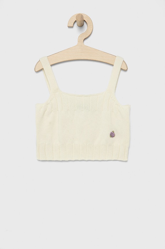 United Colors of Benetton top bawełniany dziecięcy bawełna biały 105FCH001.G