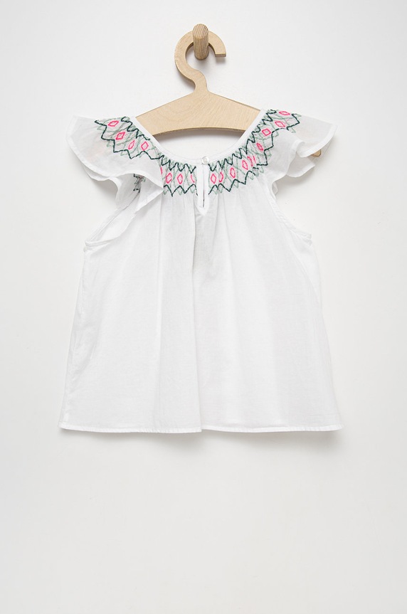 Dječja pamučna bluza United Colors of Benetton 5DPFCQ00I.G bijela SS22